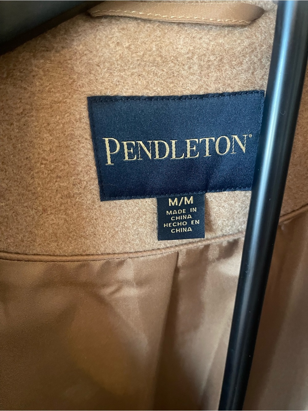 Pendleton Tan Wool Aztec-Pattern Zip Coat with Blue Accents - Picture 2 of 3